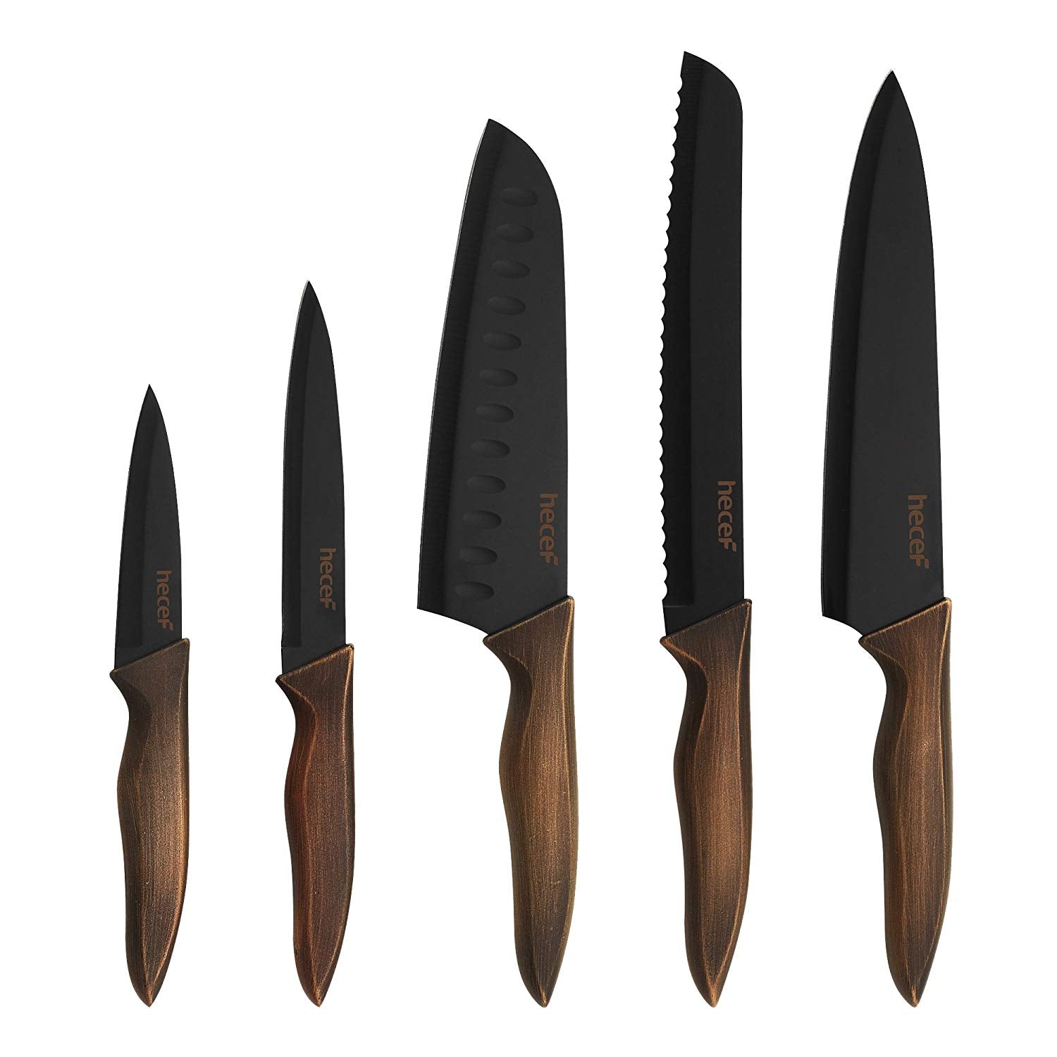 5 Piece Walnut Wood Knife Set